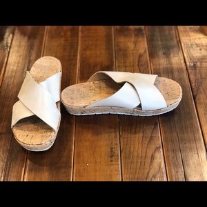 Korkis Kirk-Ease White Slip-On Sandals